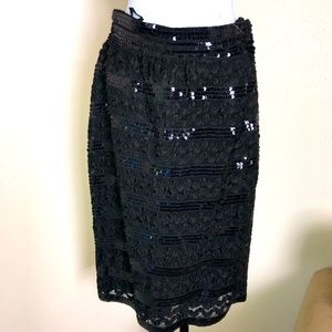 Victor Costa NEW with tags Black sheer sequin evening skirt size 8